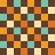Checkerboard Grid L - 70s Orange & Brown