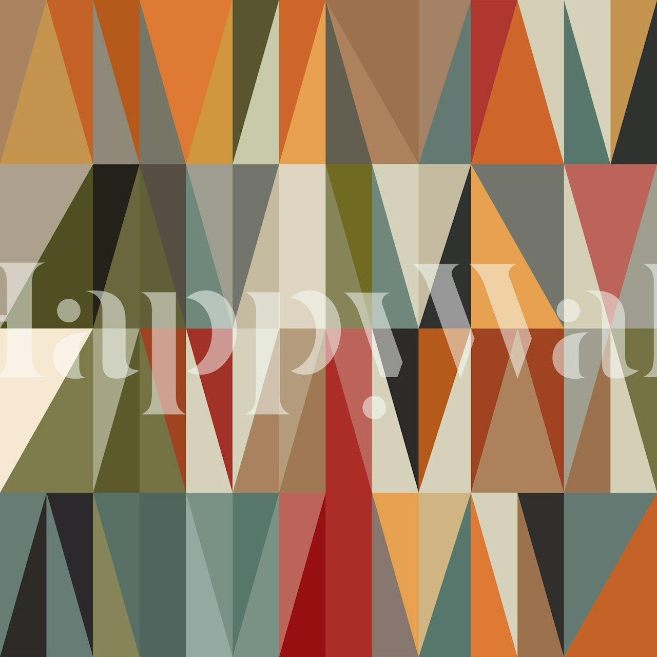 Tapeta Colorful geometric triangles v místnosti