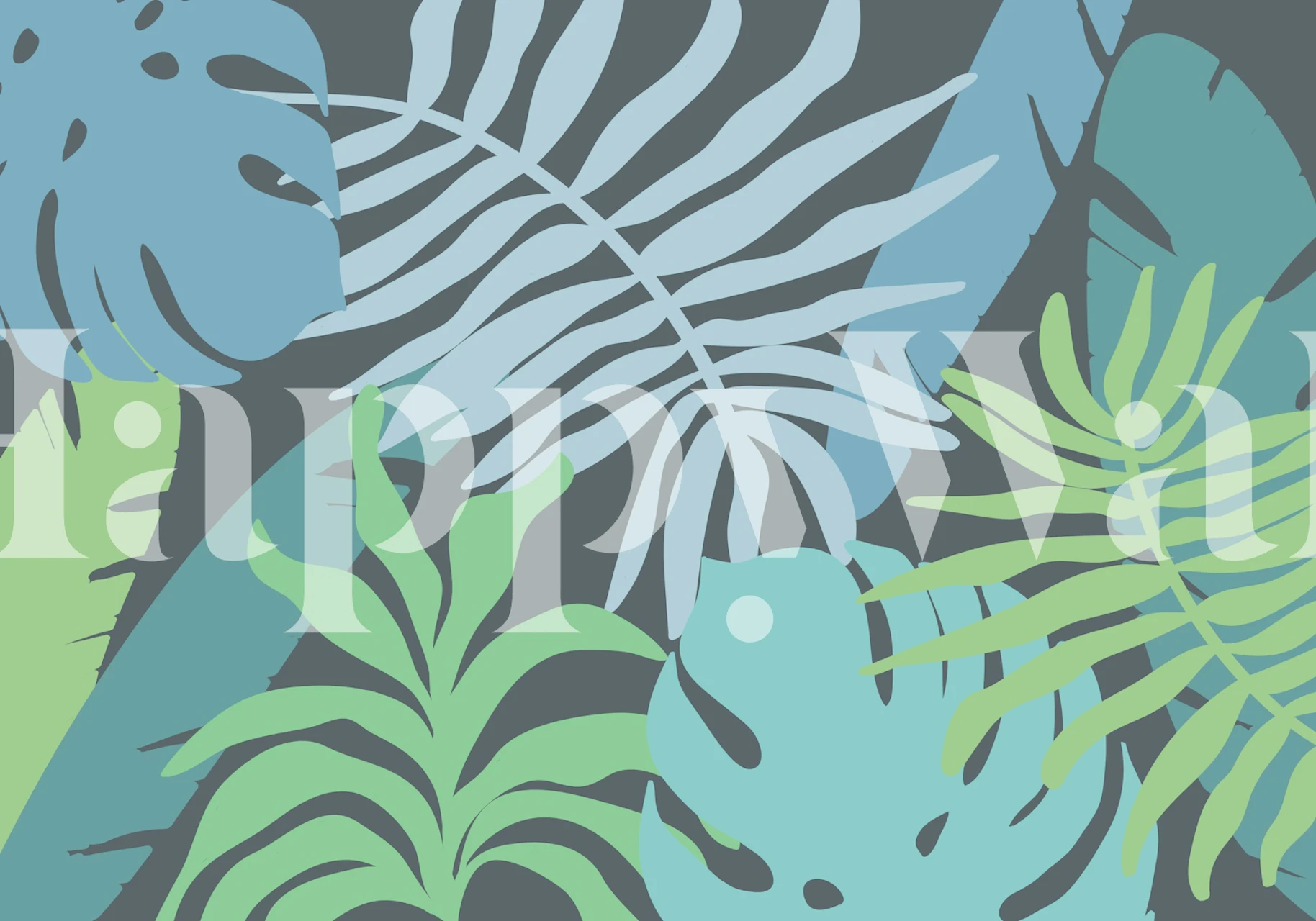 Botanical Breeze Oasis wallpaper in a room