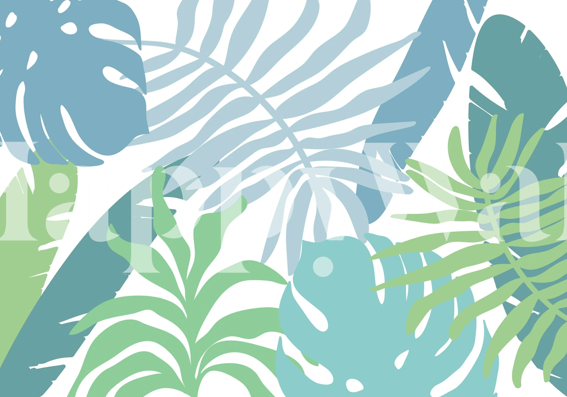 Tropical Leaf Serenity papier peint dans une pièce