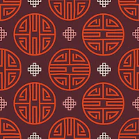 Asian ornaments burgundy red tapete