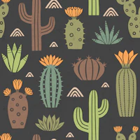 Western cactus garden black tapeta