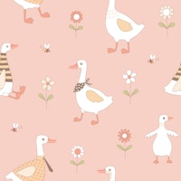 Geese chasing bees pink carta da parati