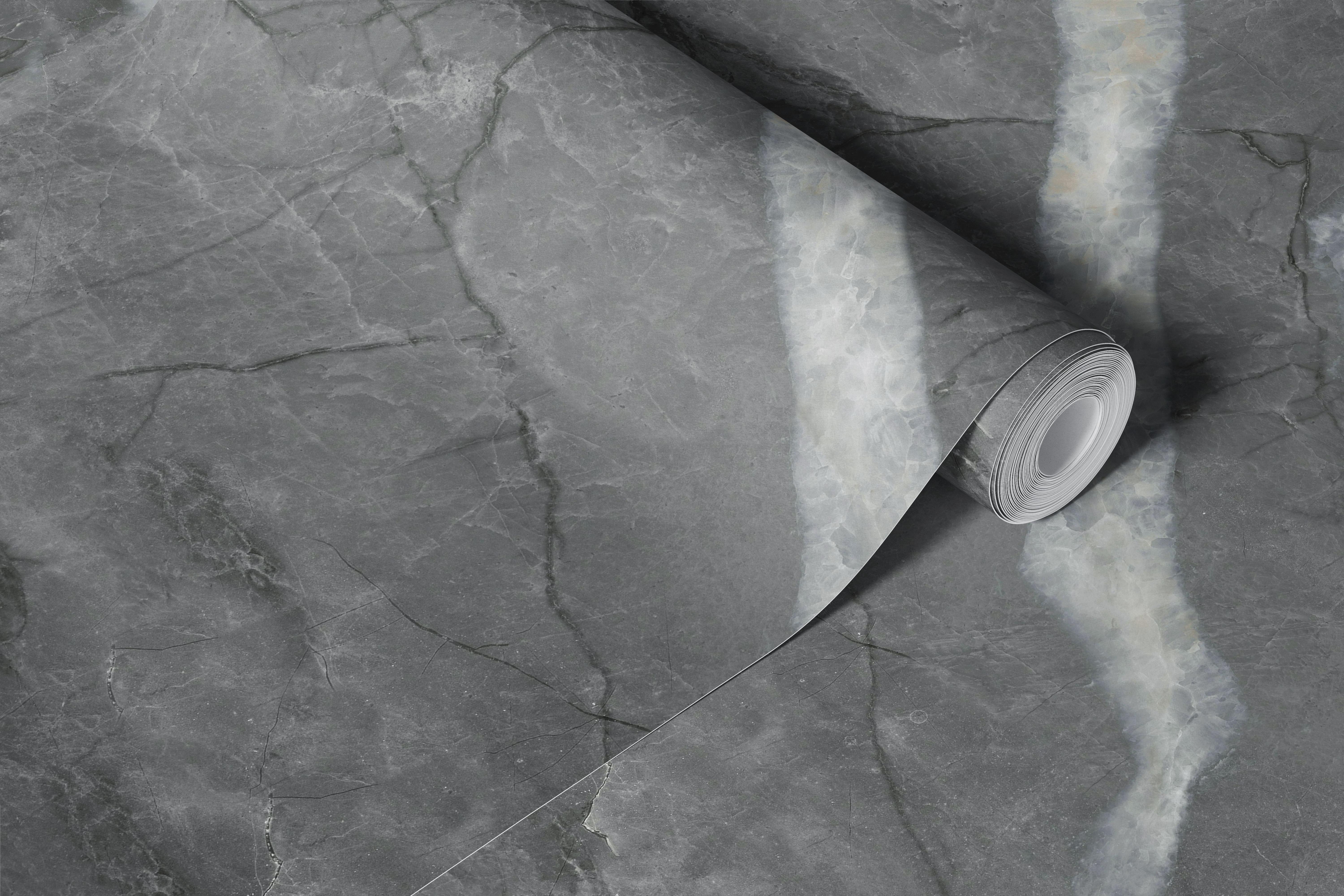 Pietra Grey Marble Stone wallpaper in a room