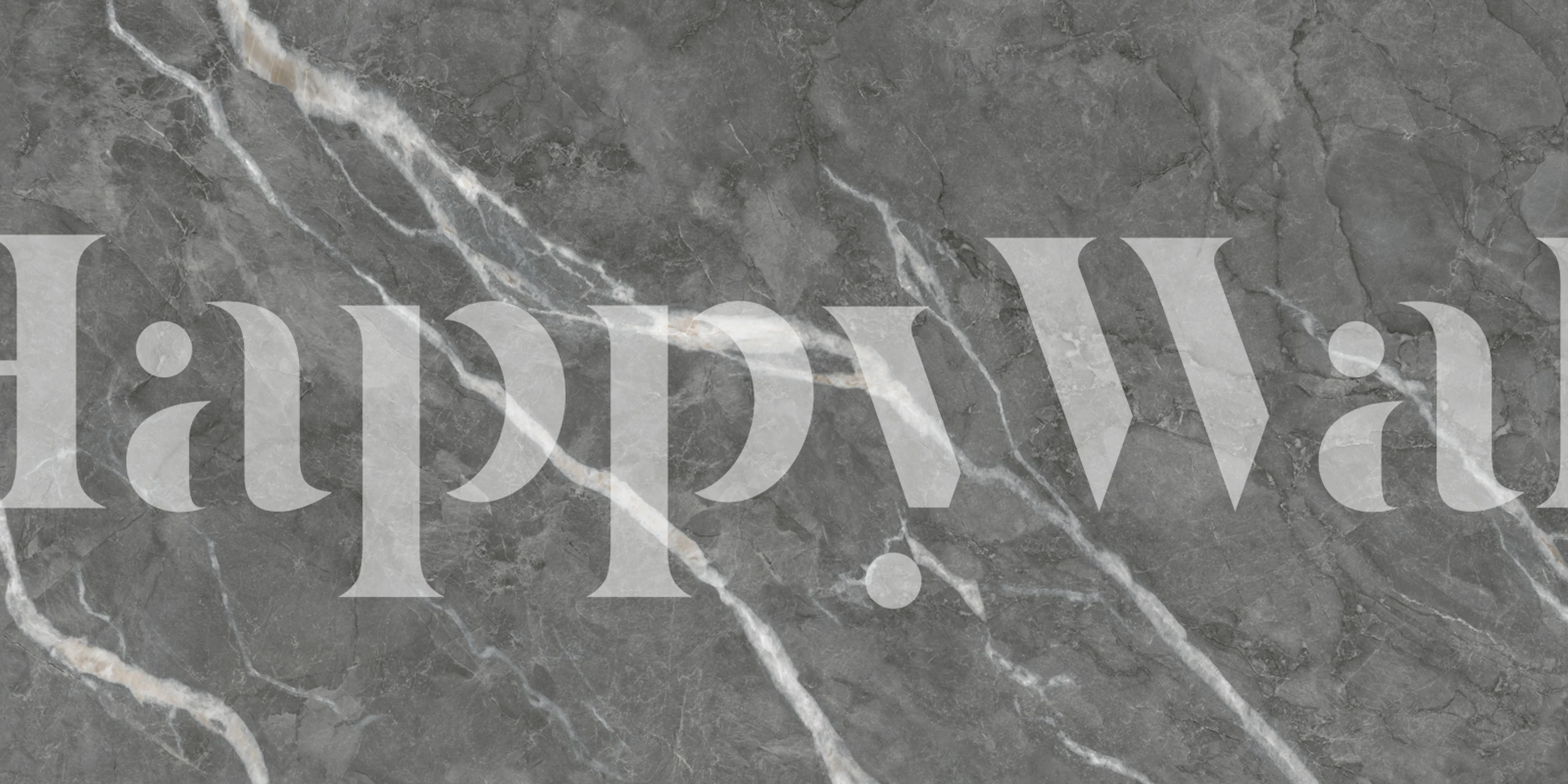 Gray marble stone wallpaper featuring white veining