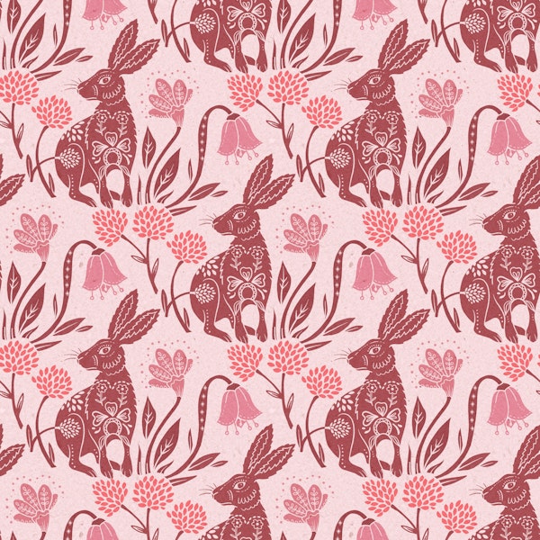 Rabbits in Clover field