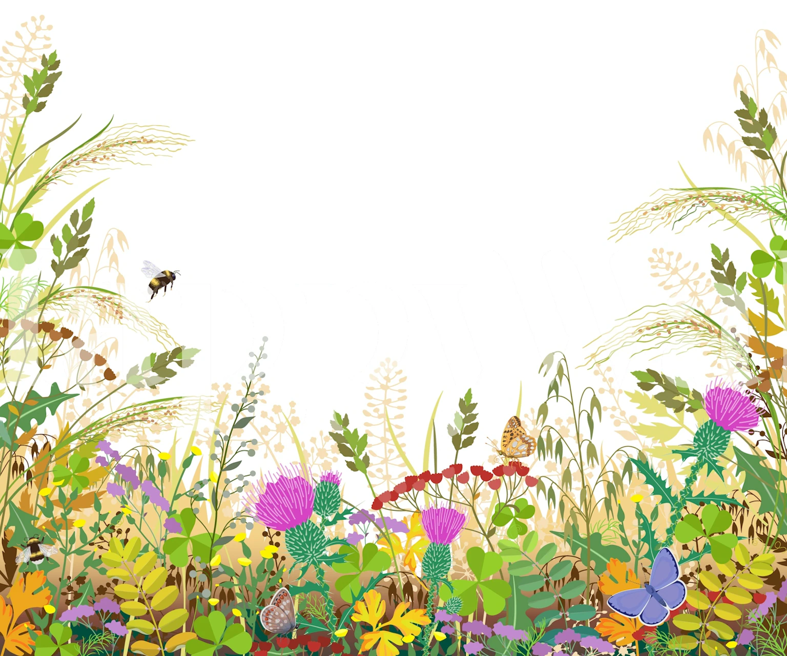 Vibrant Floral Tapete in einer Raumsituation.