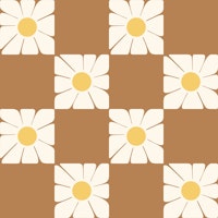Sunny Daisies Squares Warm Pattern tapete
