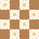 Sunny Daisies Squares Warm Pattern
