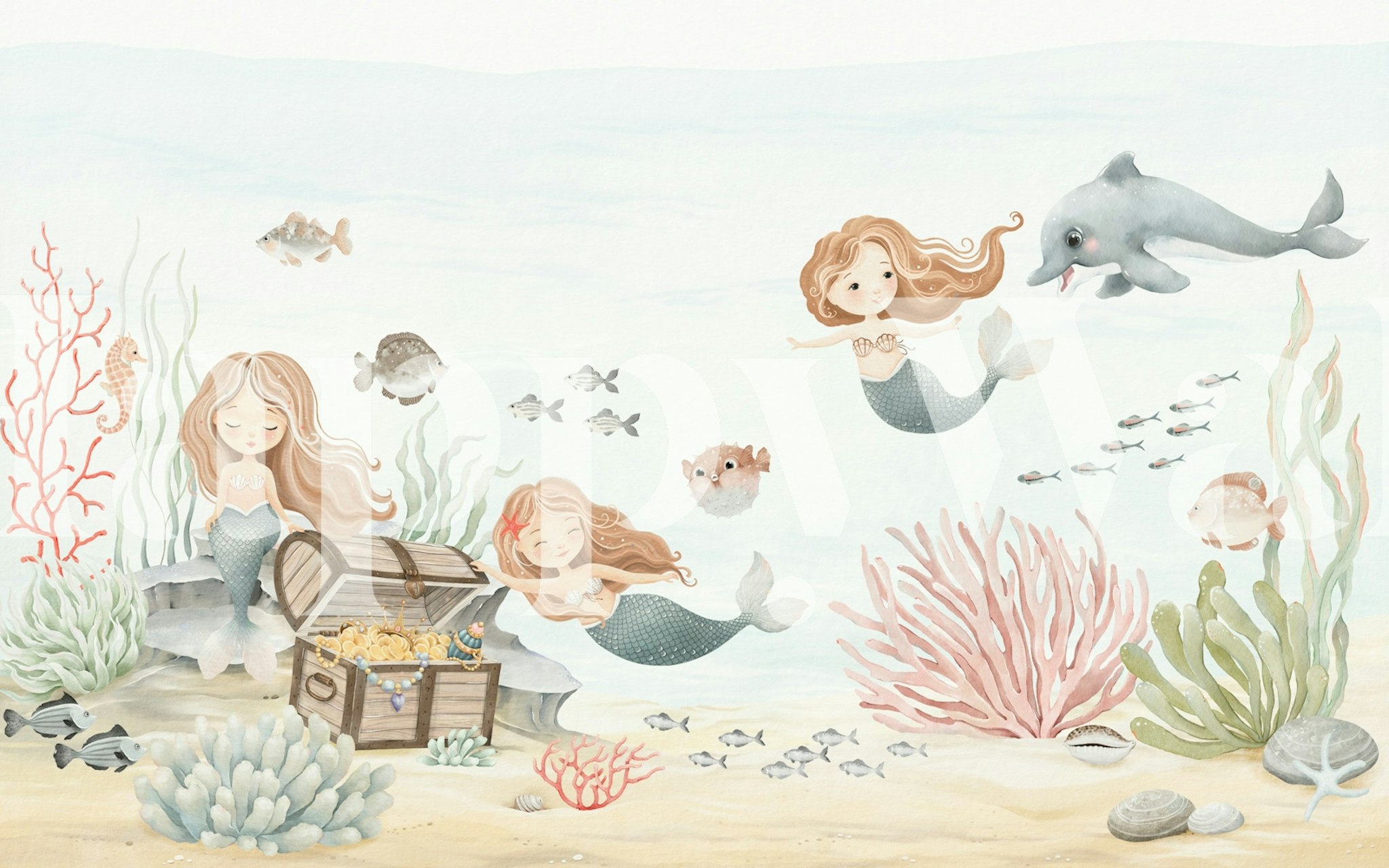 Mermaid wallpaper ve barevném Ocean World of Mermaids
