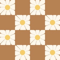 Sunny Daisies Squares Warm wallpaper