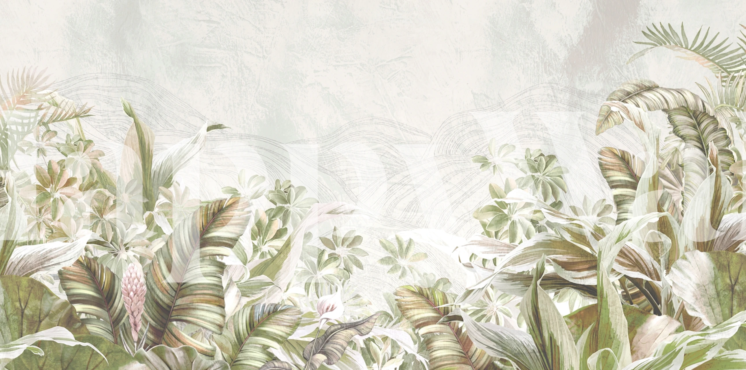 Carta da parati Exotic Leafy Dreams in una stanza