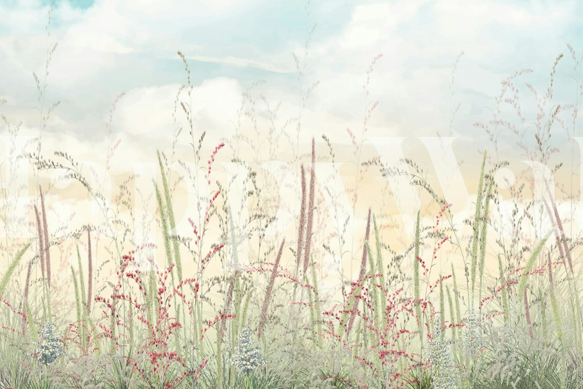 Flora and Sky Harmony Tapete in einem Raum