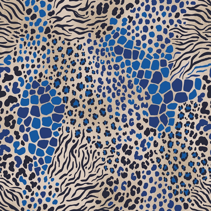 Blue Animal Print Wallpaper