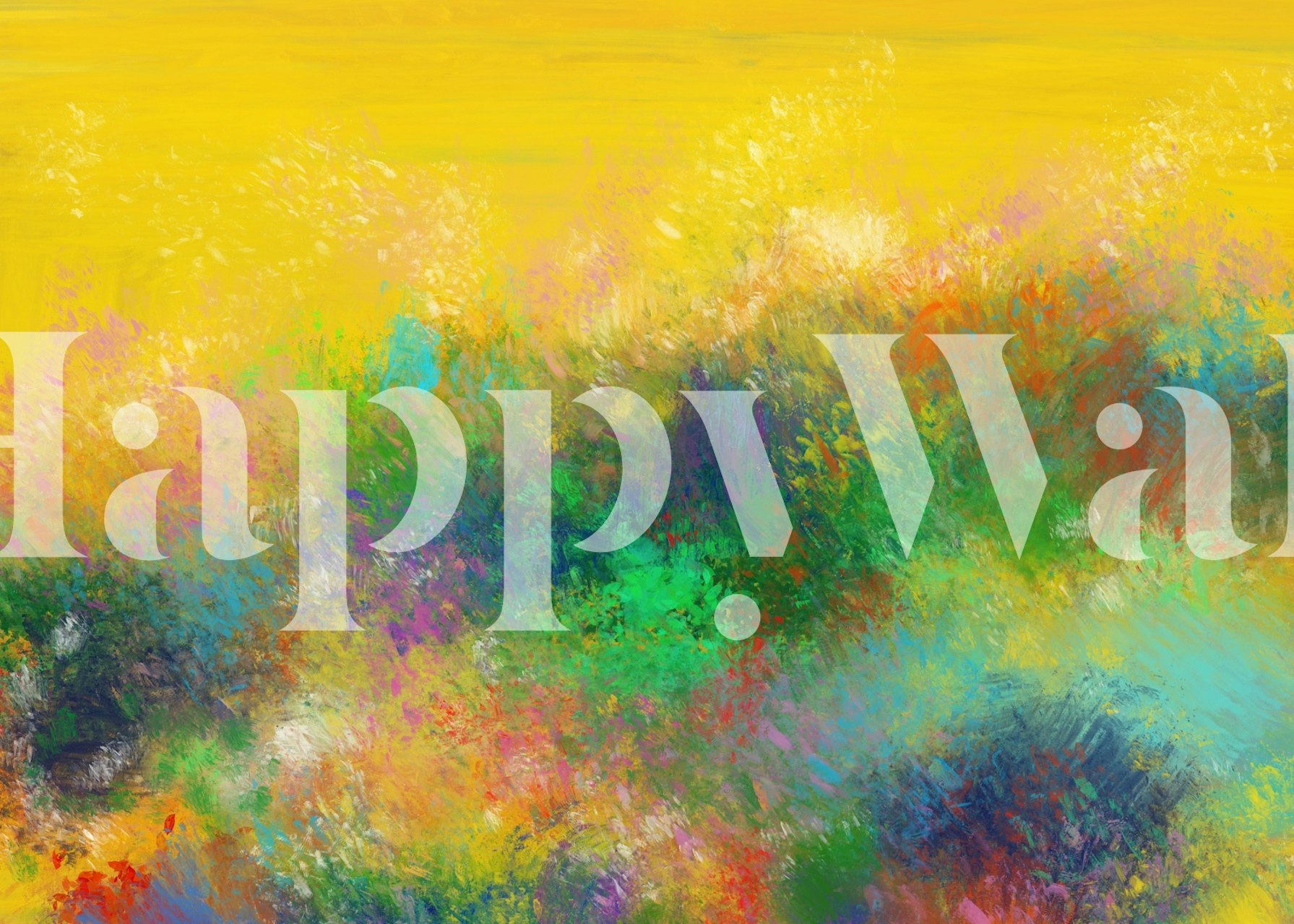 Luminous Garden Dream wallpaper displayed in a room