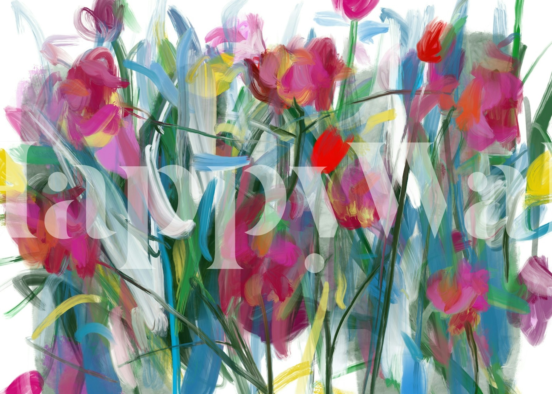 Vibrant floral wallpaper design in a room