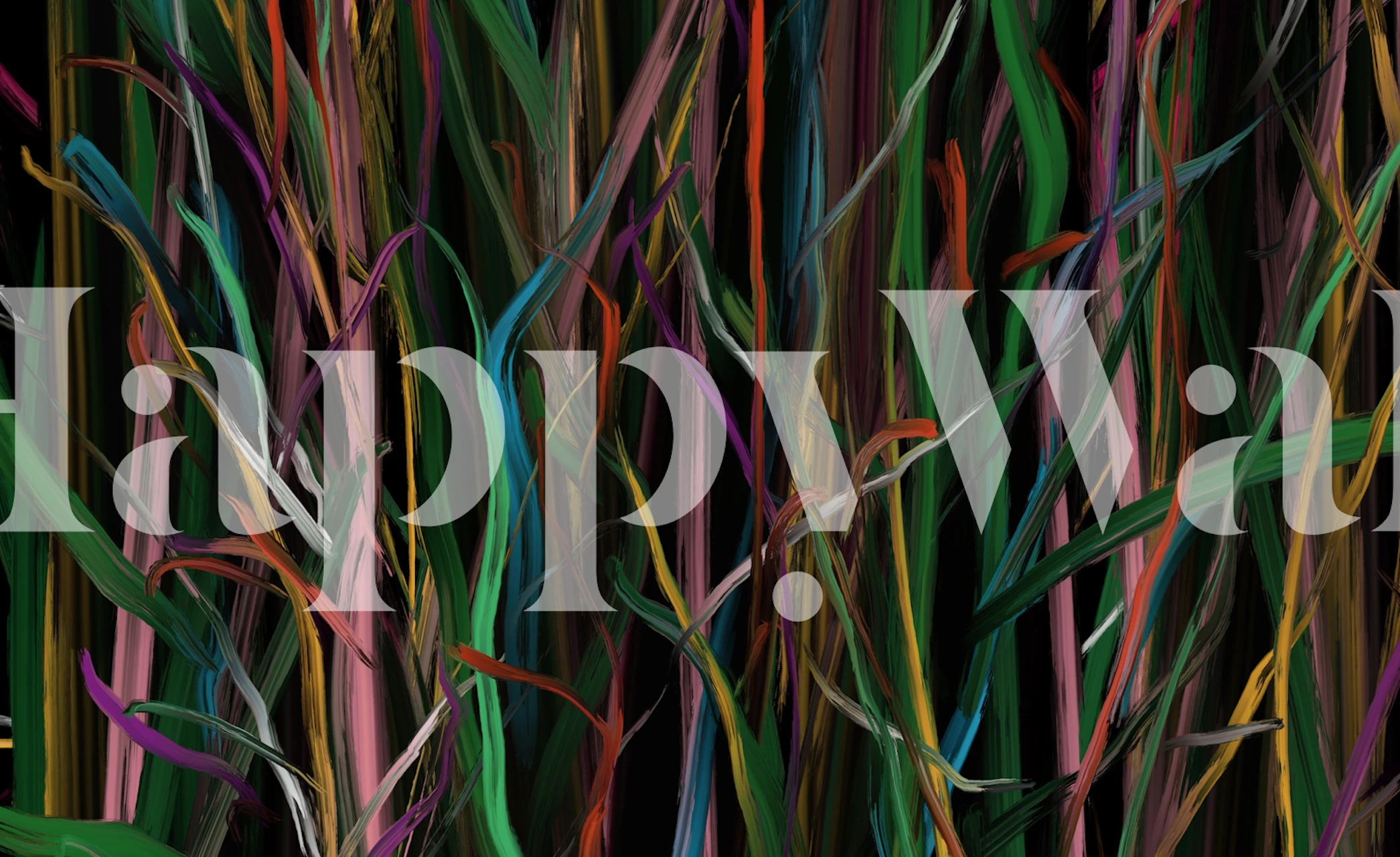 Colorful abstract botanical wallpaper with vibrant strokes