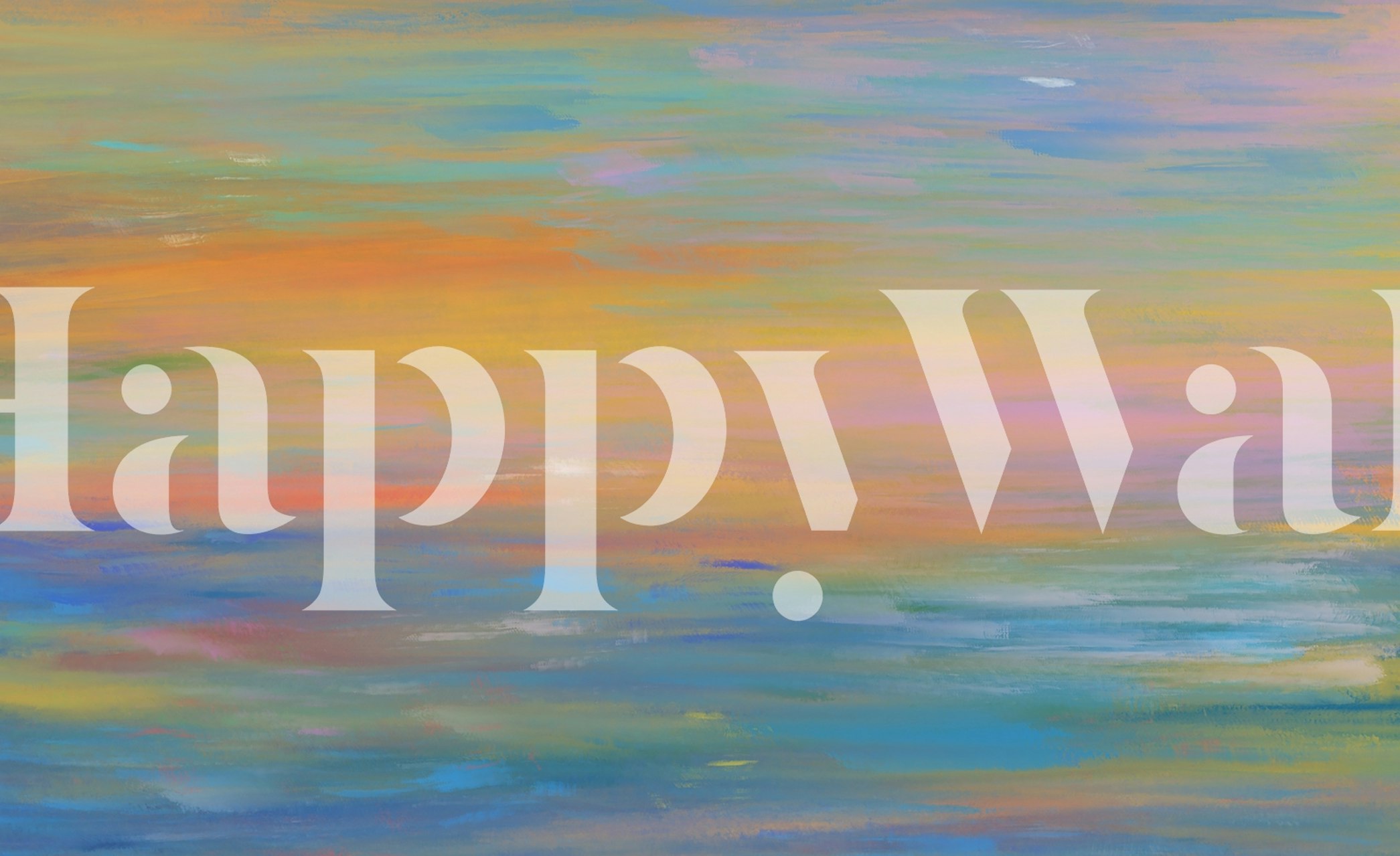 Colorful abstract watercolor stripes in blue, pink, and orange wallpaper