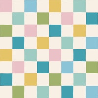Colourful Retro Checkerboard - Blue & Yellow tapety