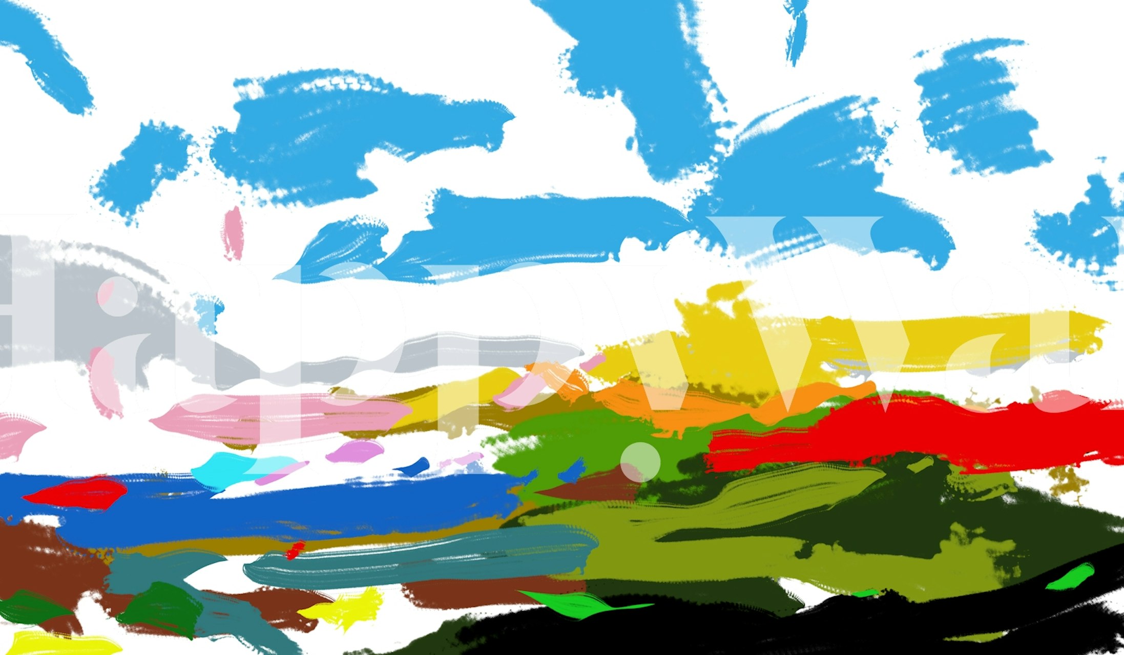 Colorful Sky Brushstrokes ταπετσαρία σε έναν χώρο