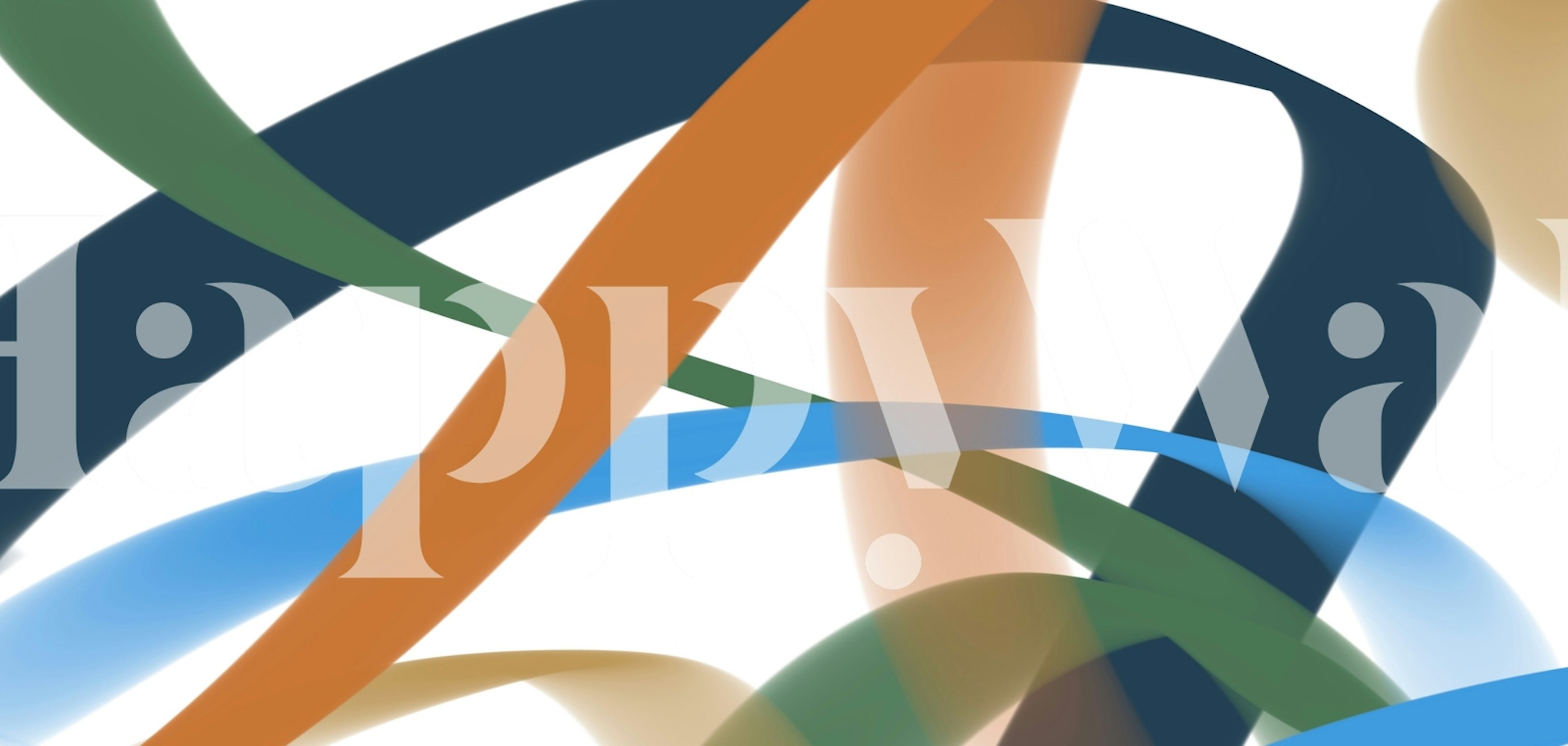 Abstract colorful waves in blue, green, and orange wallpaper