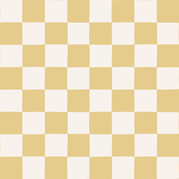 Retro Checkerboard Squares - Butter Yellow