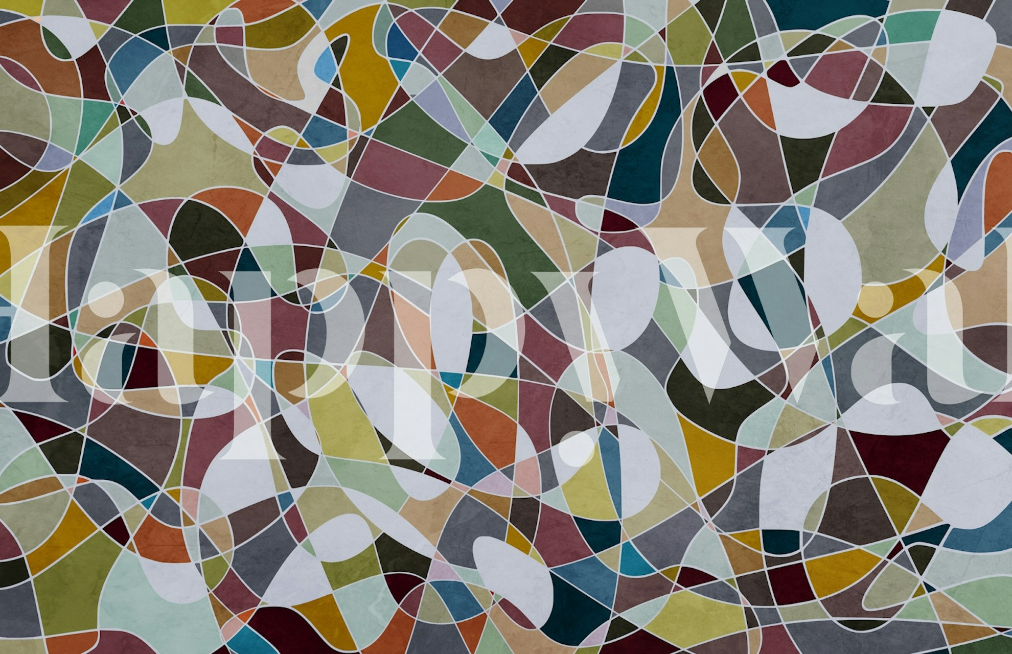 Papel pintado Multicolor Abstract Dance en una habitación