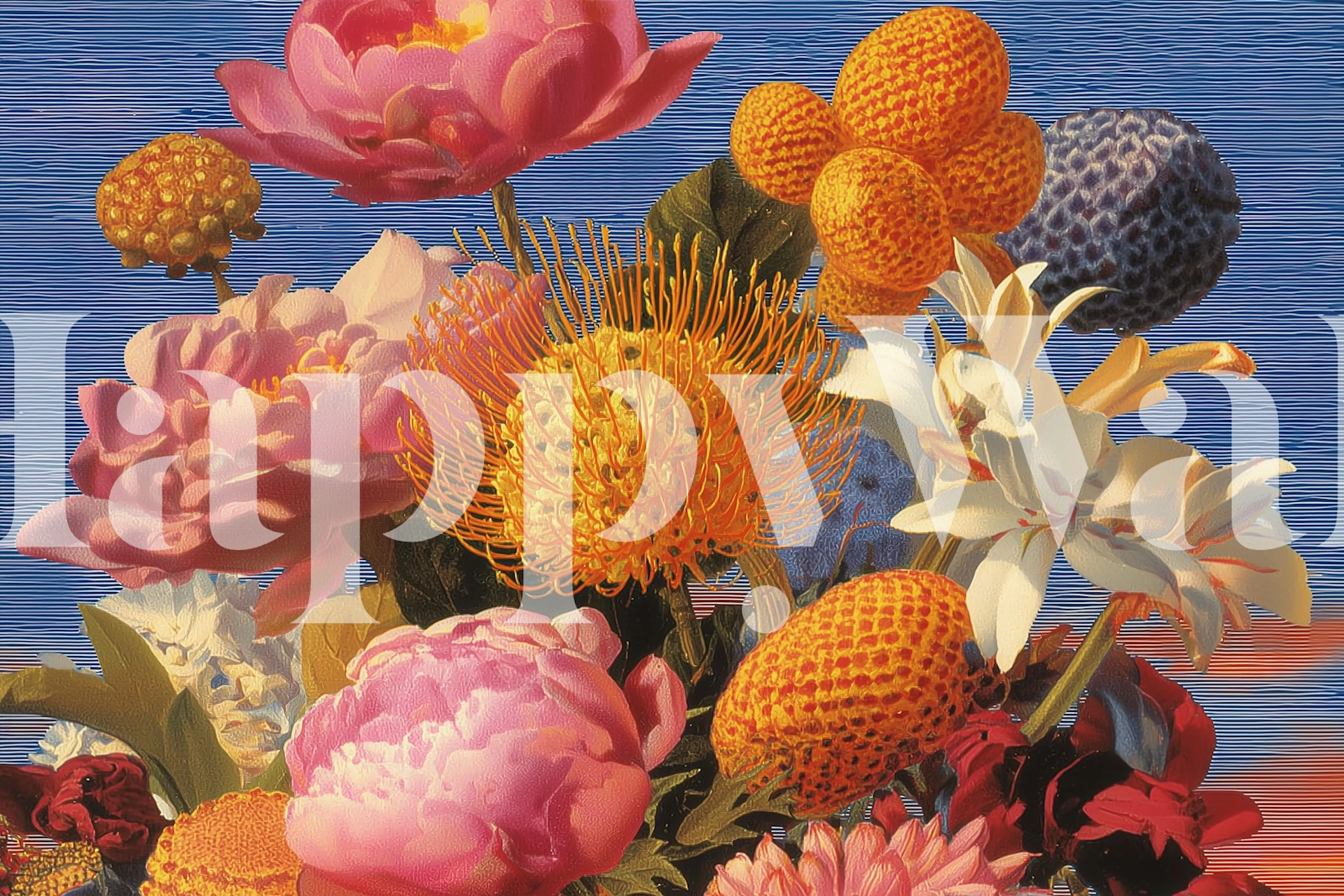 Exotic Blossom Symphony Tapete in einem Raum