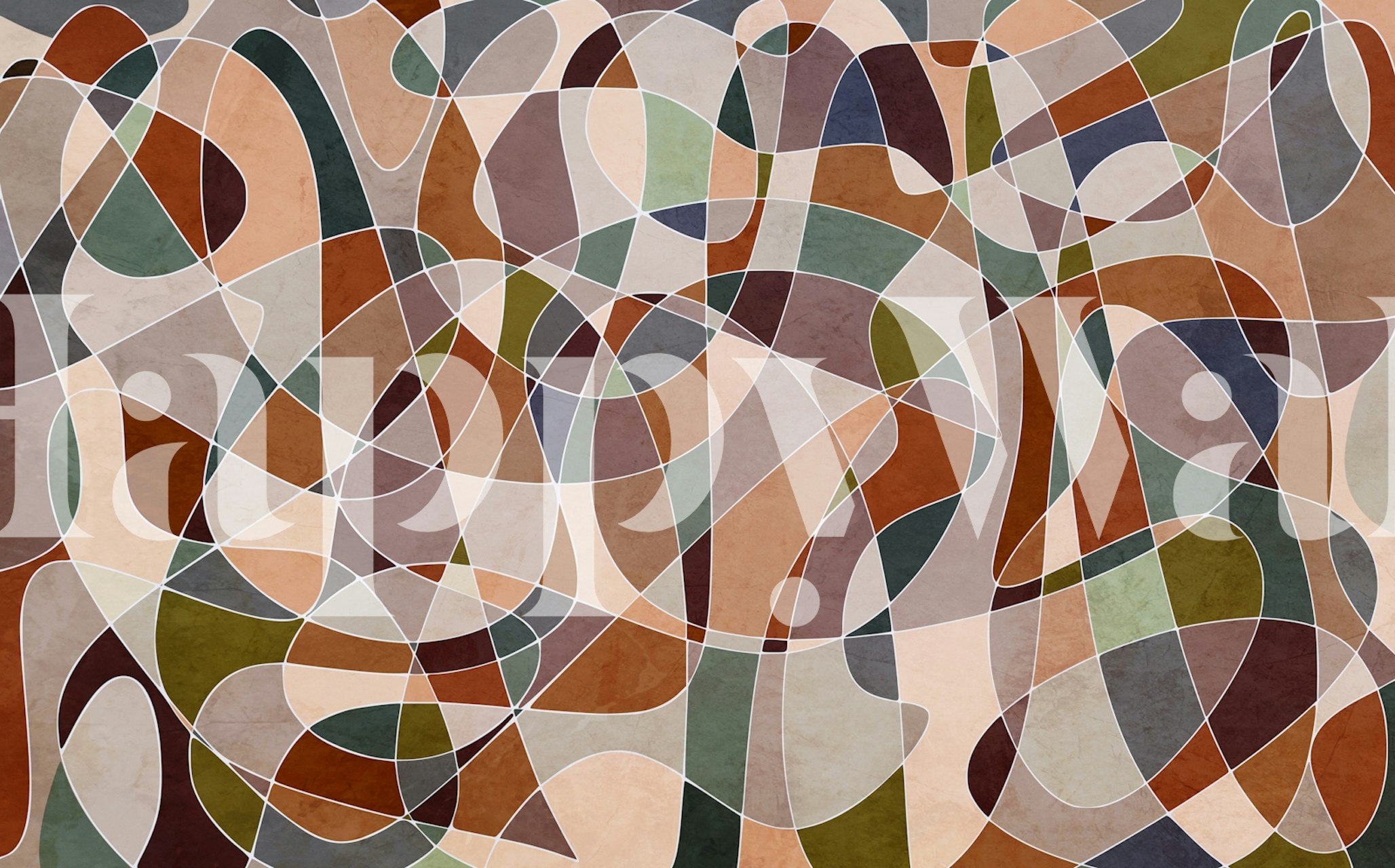 Dizajn tapete Fluid Lines Abstraction u sobi