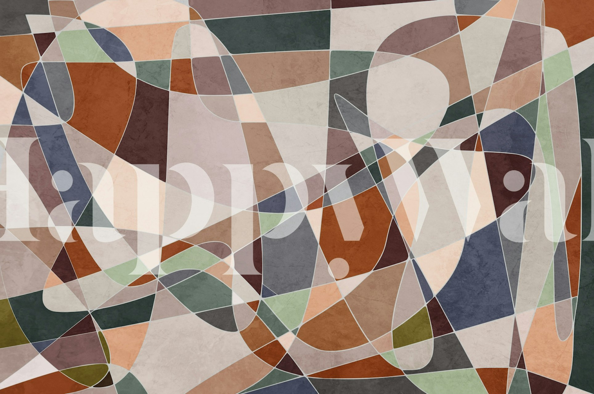 Abstract geometric shapes in earthy colors wallpaper