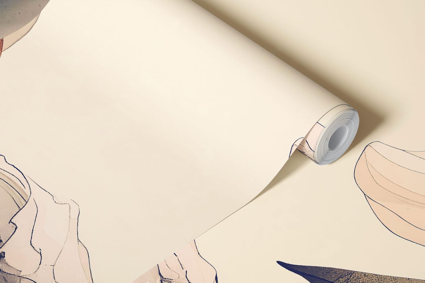 Dreamy Sage Garden Sepia wallpaper roll