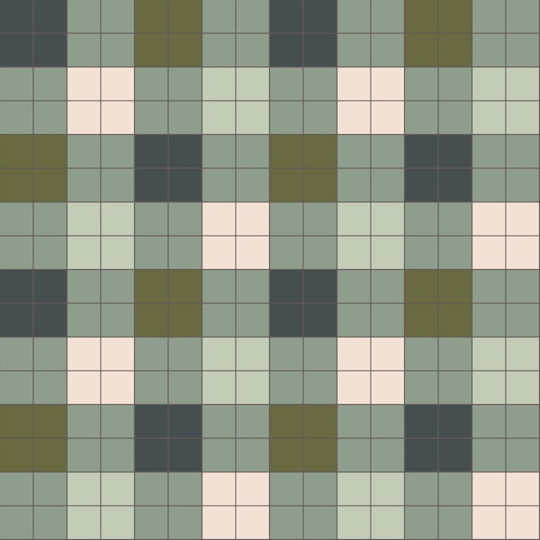 Checkerboard Grid Gingham L – Blue & Green