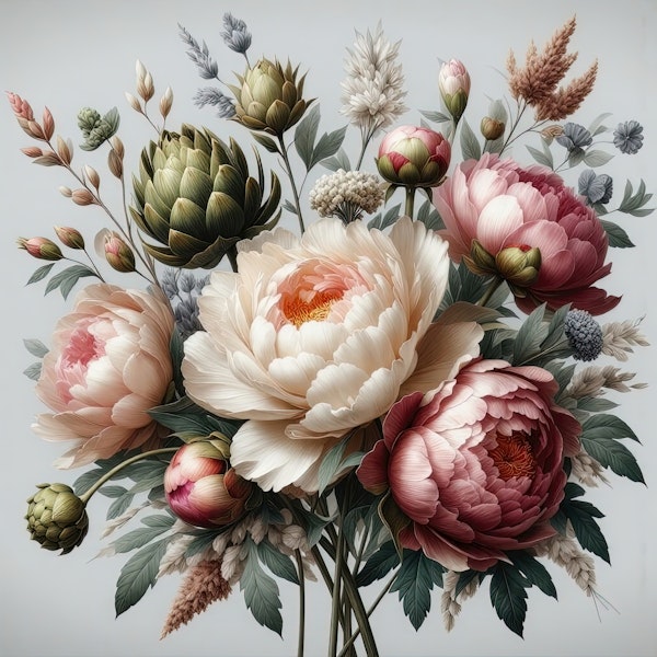 Vintage Peonies Moody