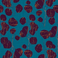 Boho Jewel Tone Botanical Plum Leaves Teal wallpaper