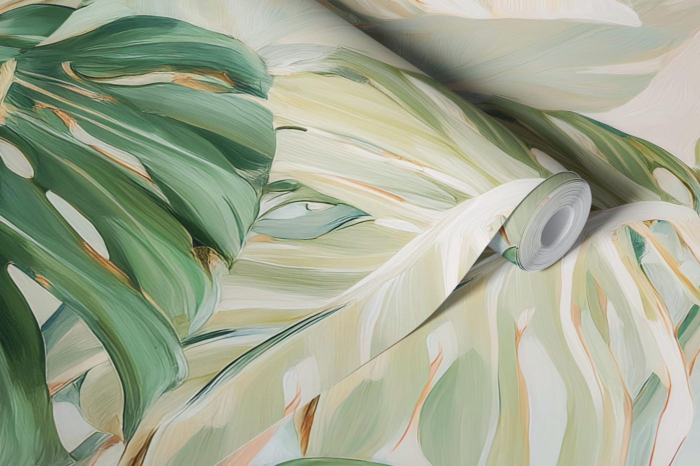 Lush Green Leaf Oasis wallpaper roll