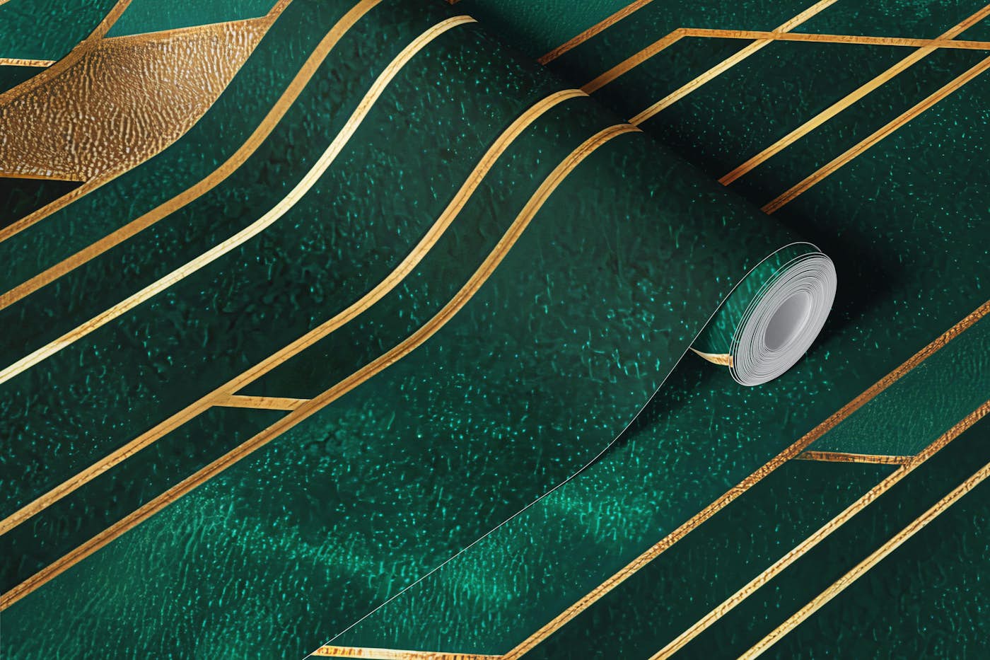 Emerald Geometric Elegance wallpaper roll