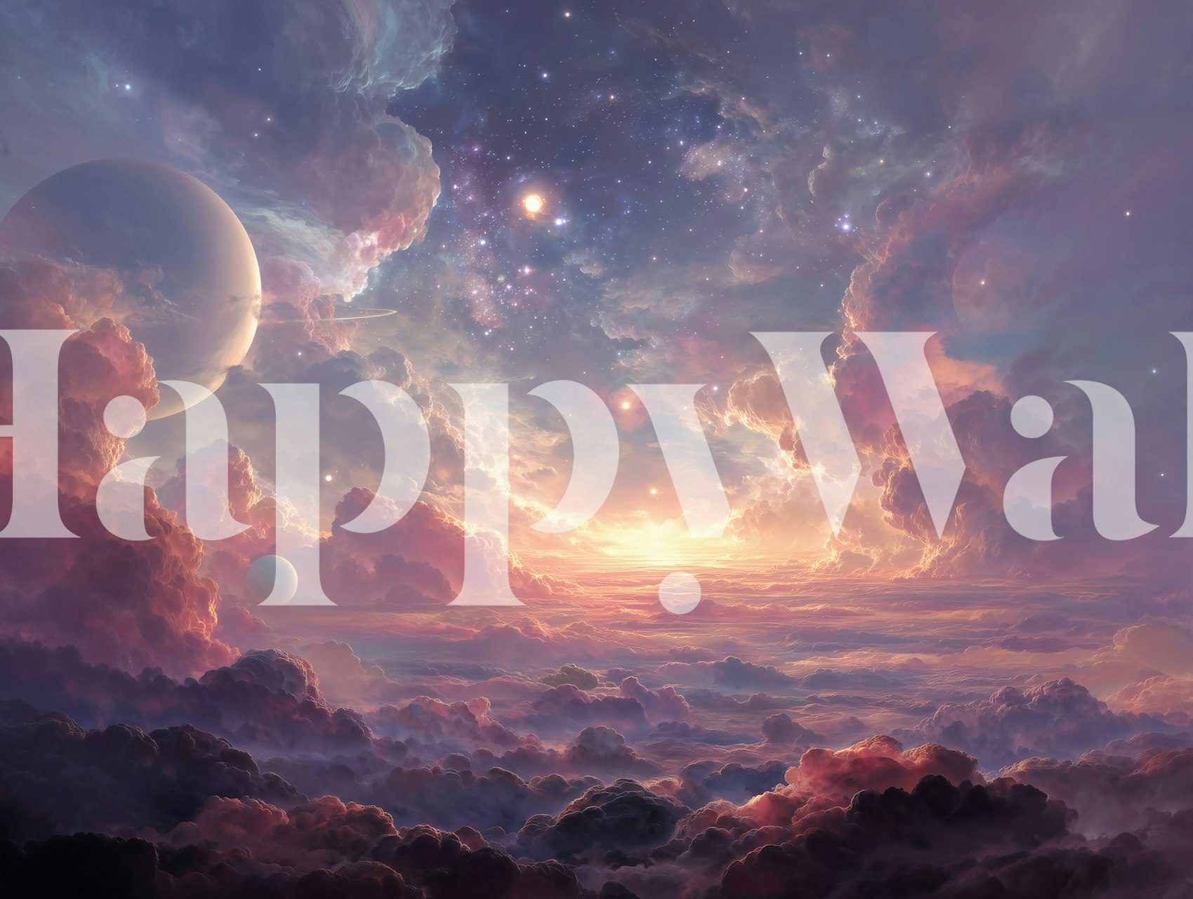 Cosmic Cloud Serenity tapetti huoneessa