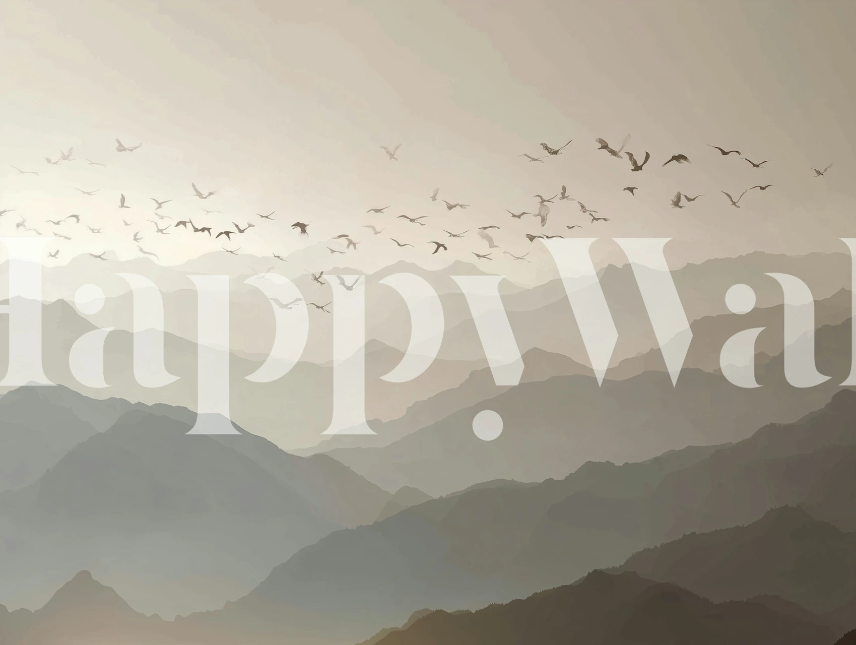 Serene Bird Migration tapet i et rum