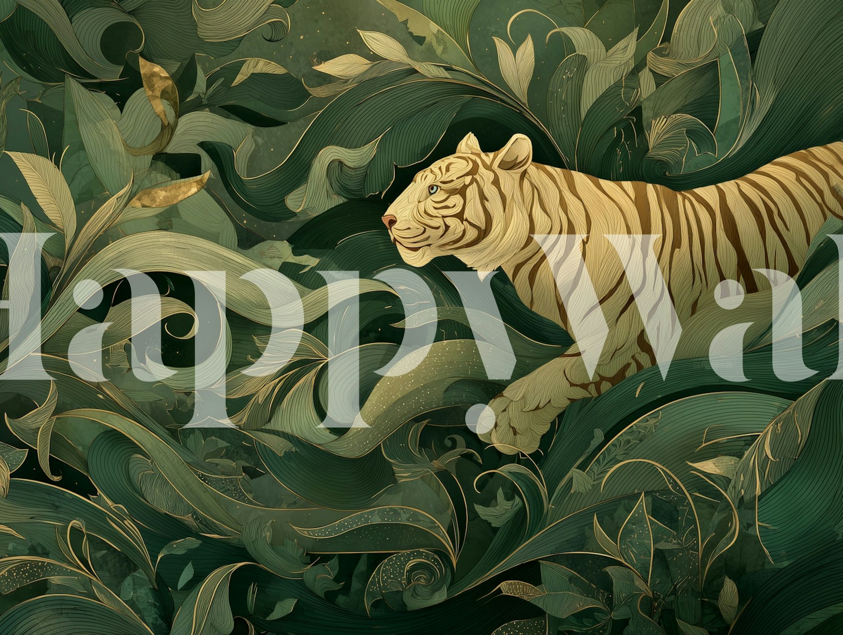 Papel pintado Tiger in Lush Foliage