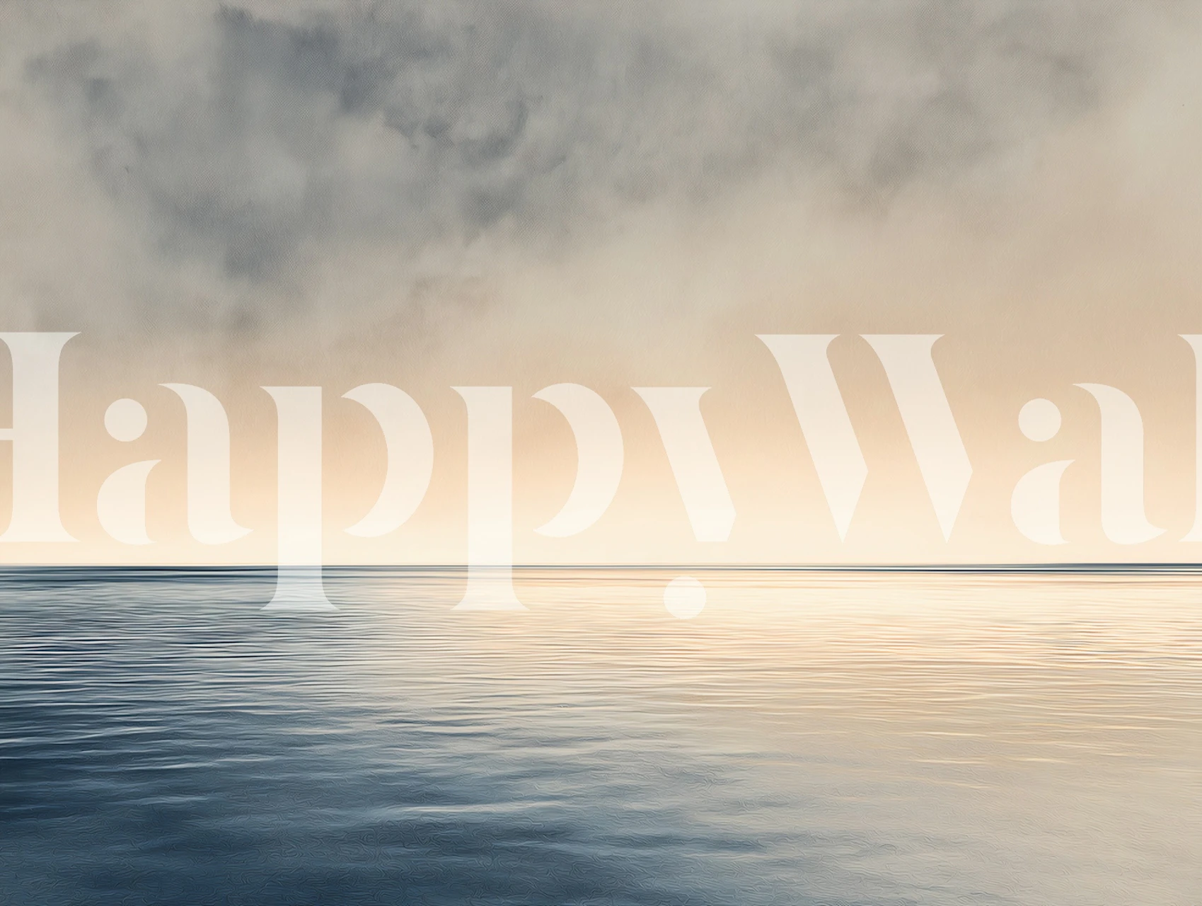 Wallpaper of calm seas at dusk in a room