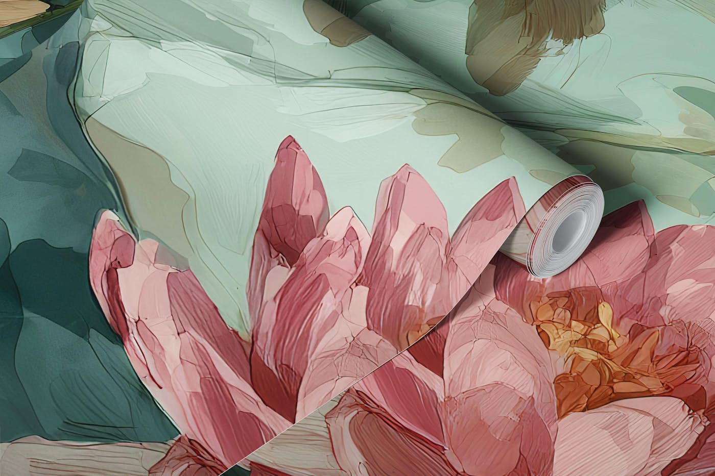 Blossoming Water Lilies wallpaper roll