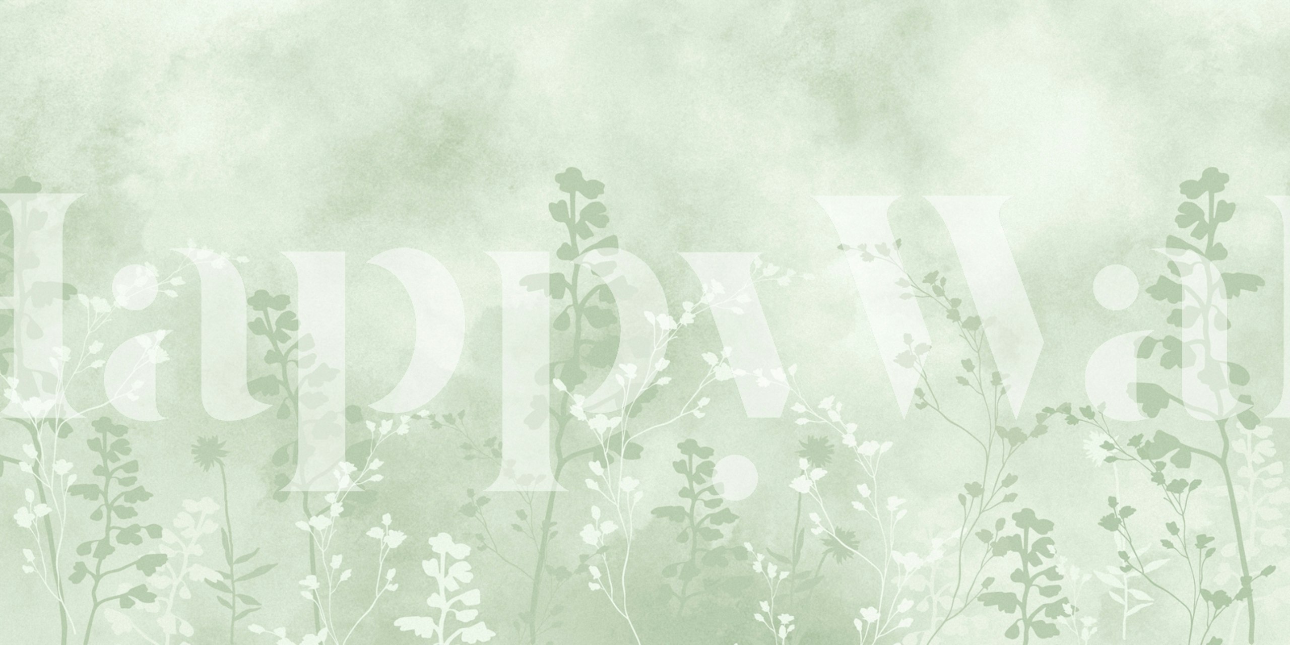 Papier peint Elegant Floral Essence Green dans une pièce