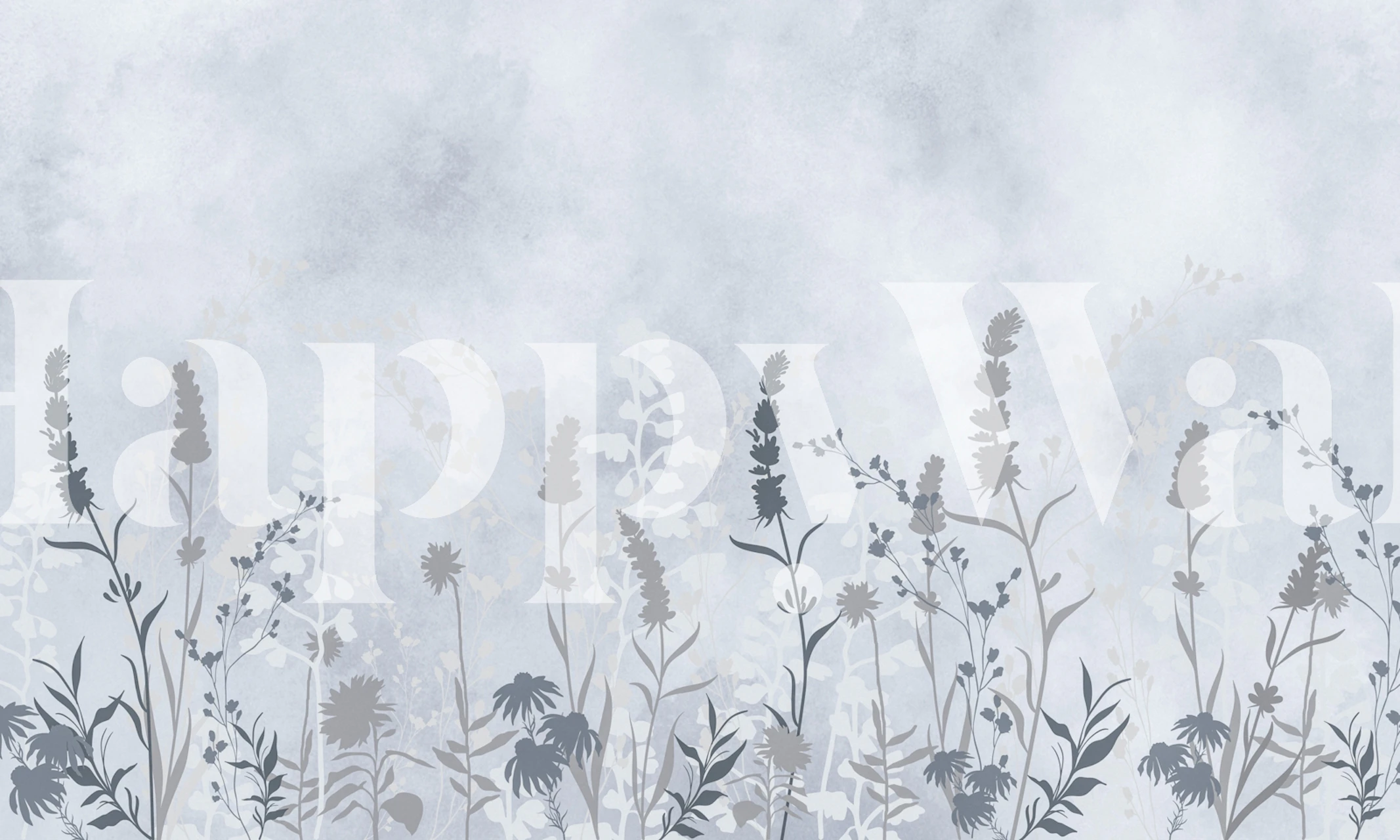 Elegant botanical wallpaper in a room setting