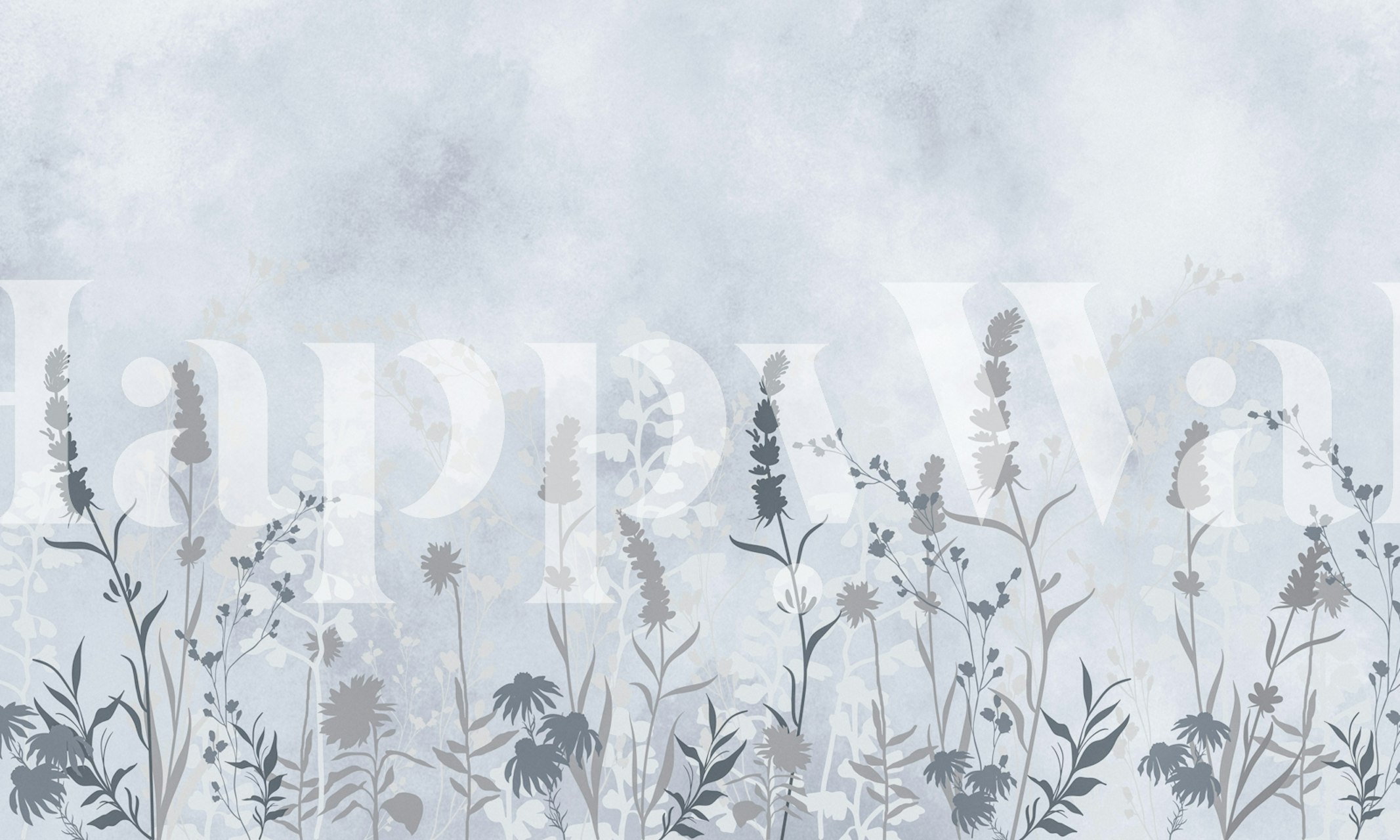 Elegant botanical wallpaper in a room setting