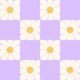 Sunny Daisies Squares Lavender Pattern