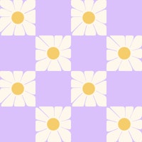 Sunny Daisies Squares Lavender Mural tapete