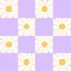Sunny Daisies Squares Lavender Mural