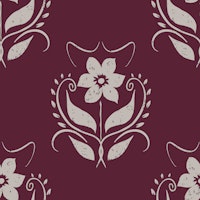 Vintage Floral Block Print Burgundy wallpaper