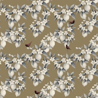 Lemon Grove Birds - Caramel tapete