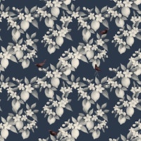 Lemon Grove Birds - Indigo tapete